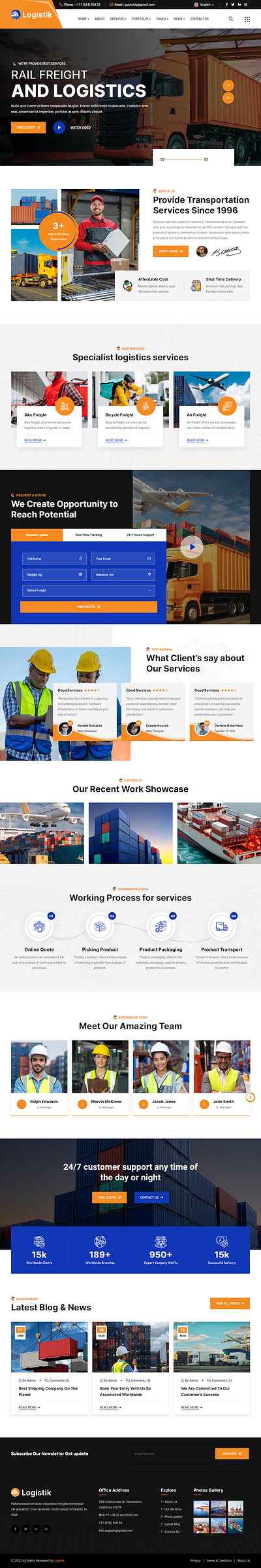 Logistik – Transport & Logistics WordPress Theme woocommerce wordpress theme