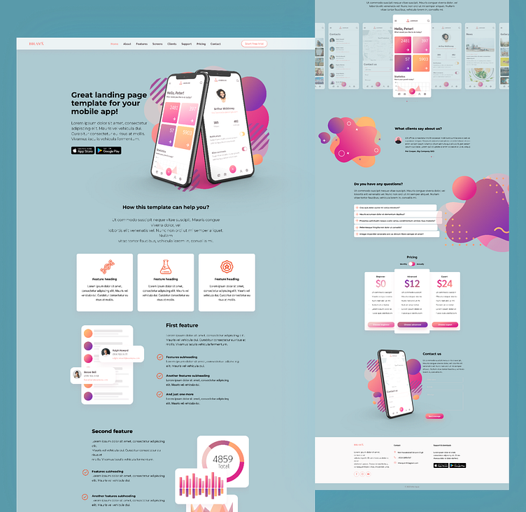 landing-page-template-for-mobile-app-by-irfan-on-dribbble