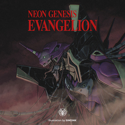 NEON GENESIS EVANGELION UNIT-01 album cover evangelion unit 01 graphic design illustration neon genesis evangelion poster procreate