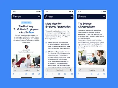 Hoopla — Web Design. Mobile Pages. clean design minimal mobile mobile website responsive ui ux web design