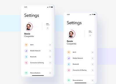 Settings Page design light mode minimal minimalist mobile mobile settings settings page ui ui design ux design visual design