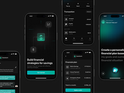 Swaysav | Finance app with AI assistant ai ai assistant app branding finance financial app fintech graphic design logo mobile app mobile design ui ux visual identity