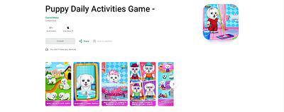 Puppy Daily Activities Game App ui ui