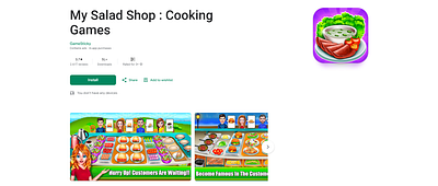 My Salad Shop : Cooking Game App UI ui