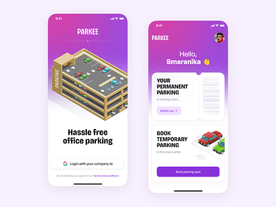 Parkee: Parking App app design product design ui ux visual design