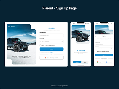 Sign up and Checkout: Car renting service app car rental checkout design figma graphic design logo sign up ui user experience user interface ux