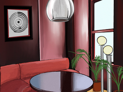 Salon Cuma Illustration digital drawing graphic design hand drawing hand sketch illustration illustrator interior interior design interior drawing interiır illustration istanbul procreate procreate art restaurant restaurant drawing