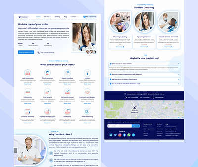 Dentix24 : Round-the-clock dental clinic blue clinic dental dentist doctor health home landing page medical medicine phramacy ui ux web design website ui