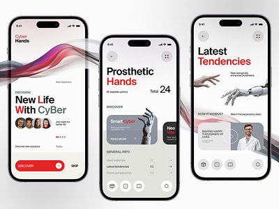 CyBer - Mobile UI Concept 3d artificial bionic concept creative dailyui dailyuix health inclusivity inspiration mobile app mobility ui ux wellness