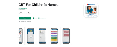 CBT for Children's Nurses App UI ui