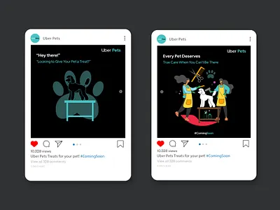 Uber Pets - Social Media Post advertising branding pet care pet grooming social media marketing uber ui ux visual design