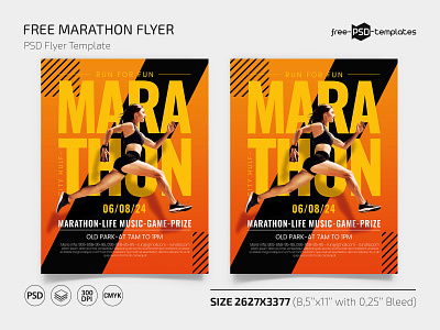 Free Marathon Flyer PSD Template design event flyer flyer flyer design flyer template flyers free free flyer free flyer templates freebie marathon photoshop psd run sport sport event sport flyer sports template templates