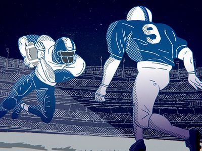 Pinstripe ball (2018). 2d ad advertising animation ball bowl championship design field football gif gifs illustration motion paper player players