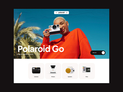 Polaroid Go branding camera clean design ecommerce graphic design interface layout polaroid typography ui web website white