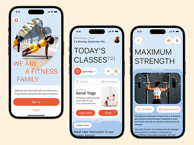 🏋️ Fitness Club App app design application fitness fitness club ios iphone mobile service design sport sports strength training ui ux well being welness yoga