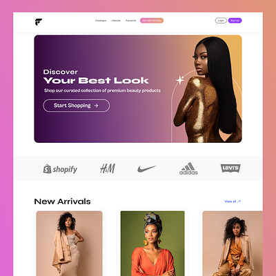 Fashion Landing Page design fashion landin landing page ui