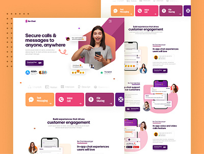 Social App - SaaS Landing Page Design e commerce landing page product design ui design