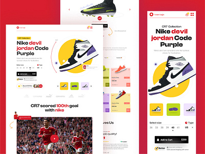 Sports Shoes - Ecommerce Landing page e commerce landing page modern product design ui design