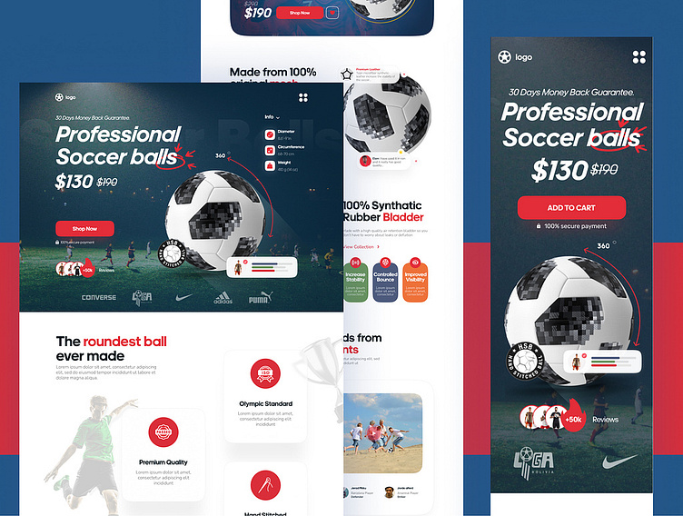 Football - Ecommerce Landing page by Muhammad Aleem on Dribbble