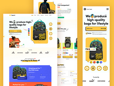 Backpack - Ecommerce Landing Page conversions design design concept e commerce football landing page modern product design ui design