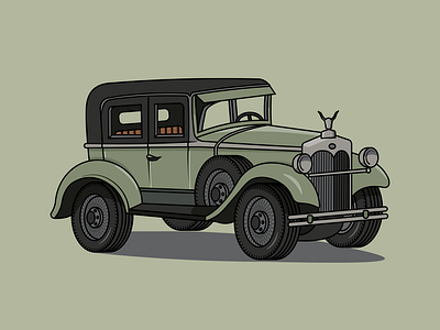 Vintage Car Illustration adobe car illustration illustrator sketchtoillustration vector vintagecars