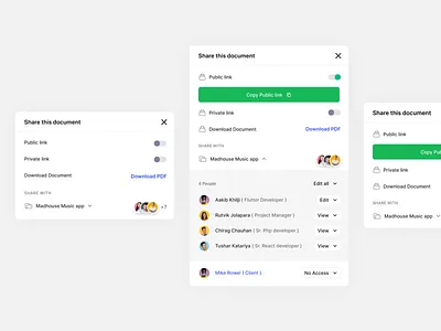 Document Sharing ai ar branding create document design document sharing form invite modal motion graphics popup project management share with team sharing startup ui user interface ux web app website