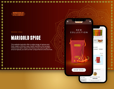 Authentic Spice Website UI (Mobile View) 3d animation branding graphic design logo mobile view traditional typography ui ux