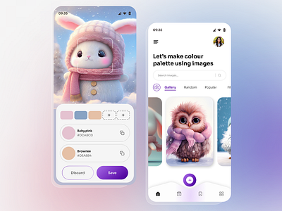 Color palette generator mobile app colourpalettegenerator design digitalart dribbble figma mobileapp ui uidesign uiux