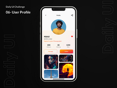 Daily UI Challenge #006 - User Profile daily ui dailyui dailyuichallenge design ui uidesign userprofile