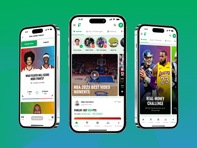 Sport App for NBA and NFL fans app basketball challenge design football mobile mobile app nba nfl social social app sport sport app ui ui design ui ux ux ux design