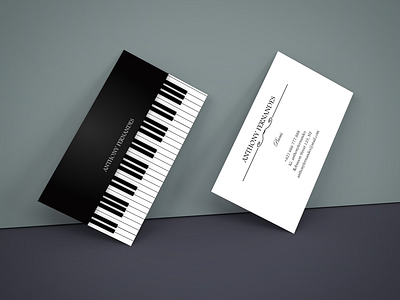 Business Card With Piano Design app branding businesscard design graphic design illustration logo ui ux vector