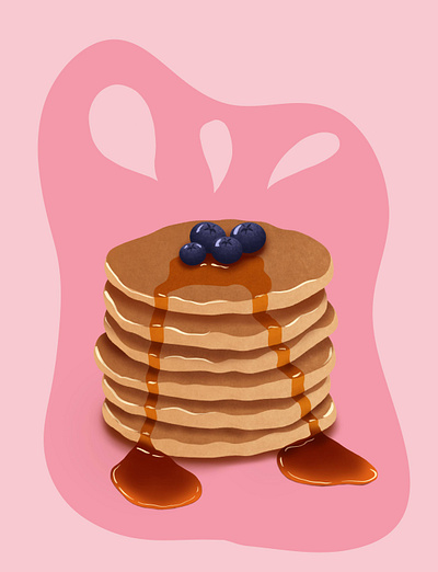 Pancake stack illustration 2d design graphic design illustration procreate