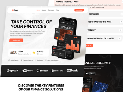 Finezt - Digital Banking Landing Page balance budget cash flow credit card currency digital banking e banking expense finance financial fintech investment landing page money money management payment transaction transfer virtual bank