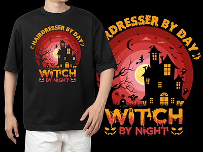 HALLOWEEN T-SHIRT DESIGN apparel autumn branding clothing cosplay design fashion ghost graphic design halloween halloweennight halloweenparty horror illustration pumpkin scary spooky vector witch