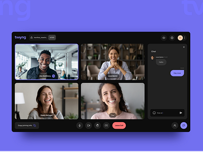 Twyng: Customizable Video Conferencing Engine app branding design graphic design illustration logo typography ui ux vector videocallingapp webrtcapp