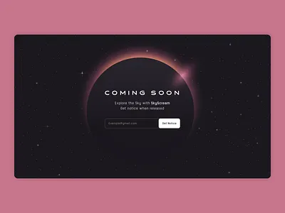 #DailyUI day 048 challenge coming soon dailyui get noticed moon sky space ui
