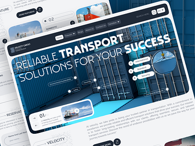 velocity cargo transportation website concept design digital marketing figma transportation transportation web trendy ui ui design ux ux design web webdesign website website design