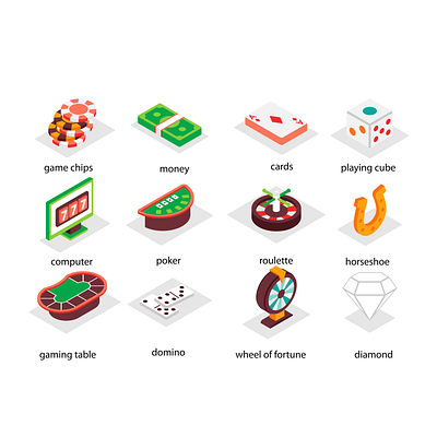Casino 2d animation betting cards casino design flat gambling icons illustration isometric jackpot luck motion roulette slot