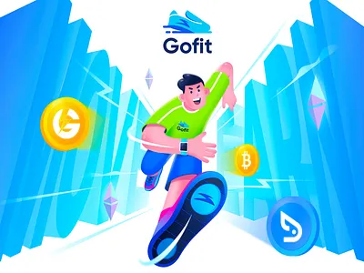 Gofit website illustration 2d boy character charater design flat illustration website illustration