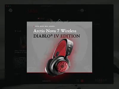 Diablo IV themed SteelSeries UI add application artisan device diablo game gear gothic headphones inventory item keyboard macos mouse popup rpg steelseries theme ui