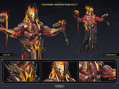 Creation / Destruction Deity 2d art cgi character character concept character design concept concept art deity digital 2d digital art fantasy game game art game of heroes gamepack illustration legendary mobile games