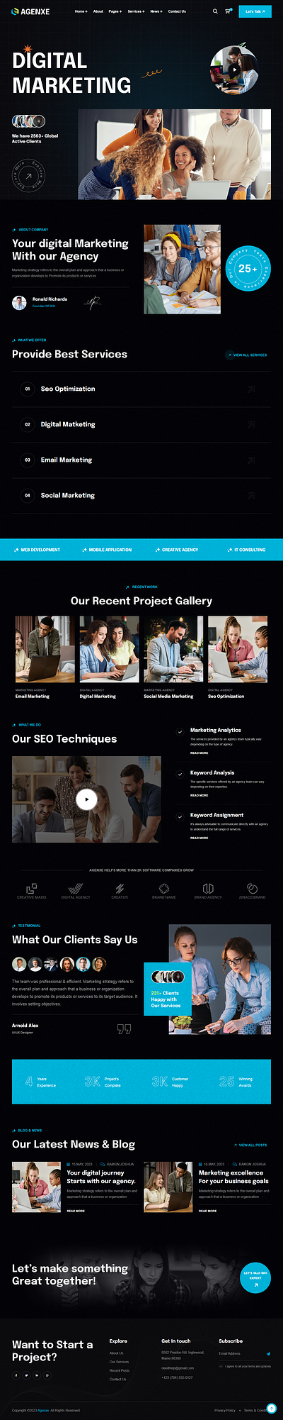 Agenxe - Creative Agency HTML Template startup business