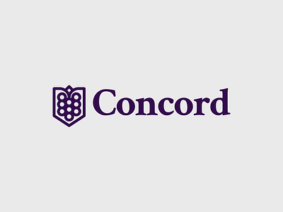 Concord grapes logo logotype minimalism nature shield