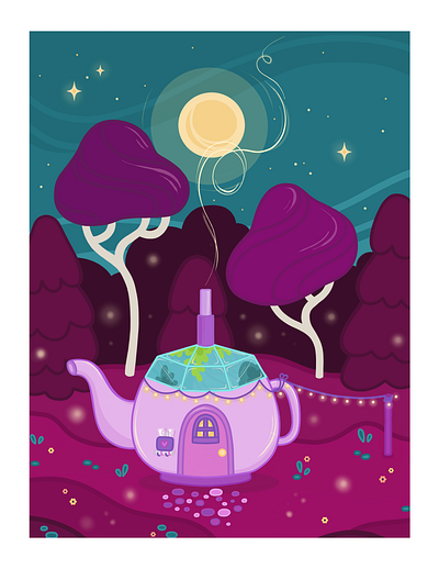 Teapot Paradise graphic design illustration