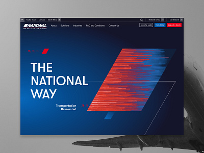 National Airlines Website airlines bachoodesign cargo clean design desktop graphic design header interface plane ui ux web design website