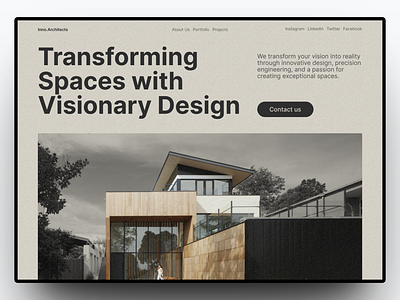 Inno Architects - Website Design architecture branding brutalism construction design firm graphic design landing page real estate saas studio ui web design