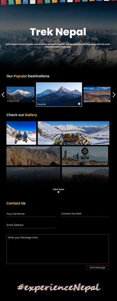 Trek Nepal - Concept Web Design concept himalayan nepal trek ui ux