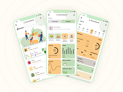 Nutrition App app branding design graphic design healthy mob mobile mobile app nutrition ui ux