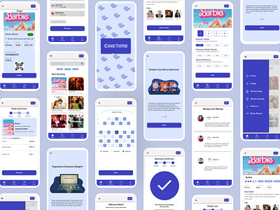 Cinetime - Movie Ticket Booking App barbie cinema mobile app movie ticket ticket booking app ui user interface ux