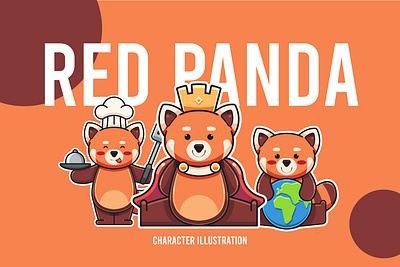 Red Panda Character Illustration animal illustration cartoon cartoon animals cartoon character cartoon illustration character design cute cute animal cute character logo mascot